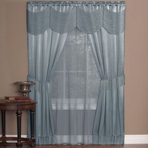 Rhine 6 Piece Window Curtain Set - 56x84 - Ice Blue